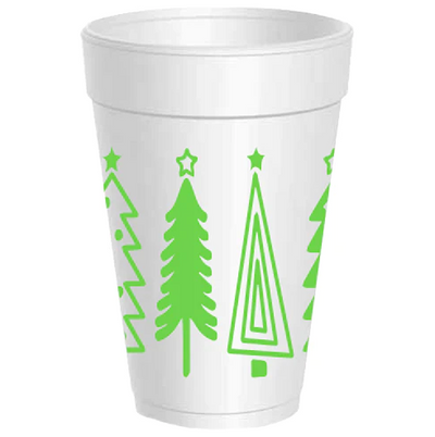 Skinny Tree Christmas Wrap Styrofoam Cups - Lime - Gabrielle's Biloxi