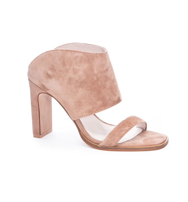 42 Gold Linx Kid Suede Heel - Tan - Gabrielle's Biloxi