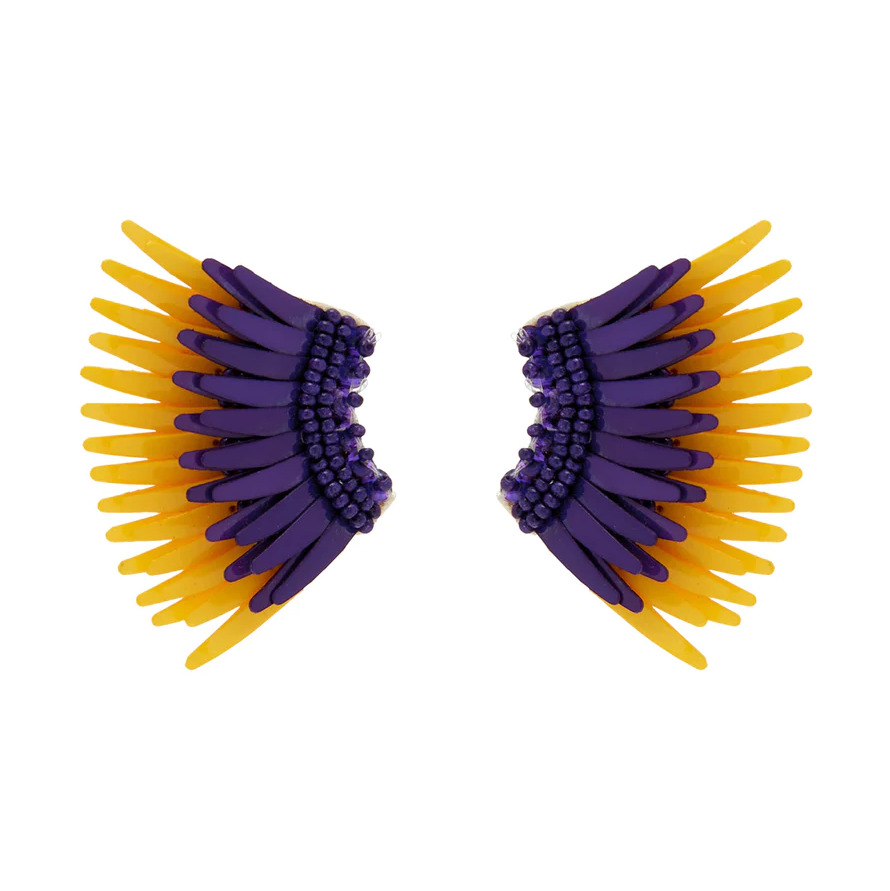 Mignonne Gavigan Mini Madelne Earrings - Purple / Yellow - Gabrielle's Biloxi