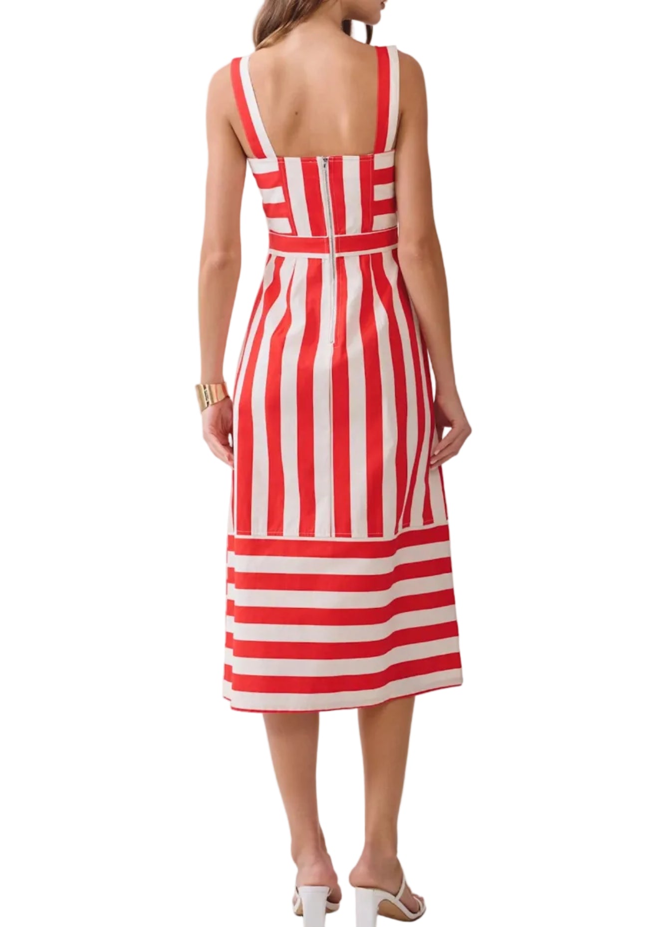 Red Stripe Midi Dress