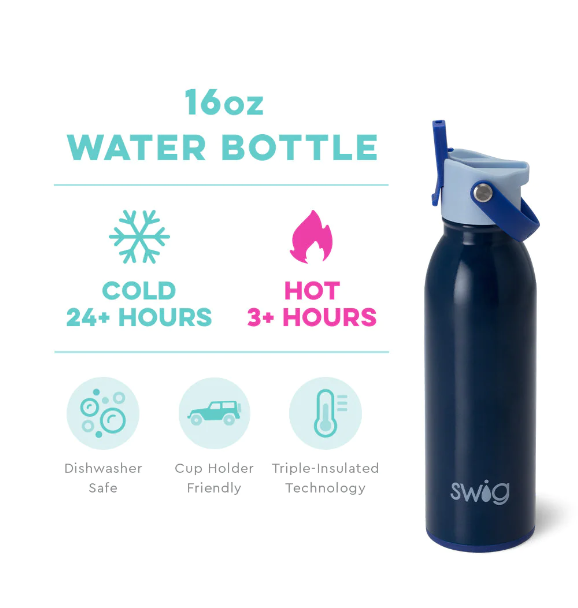 Swig Flip + Sip Bottle (16oz) - Blue Tide - Gabrielle's Biloxi