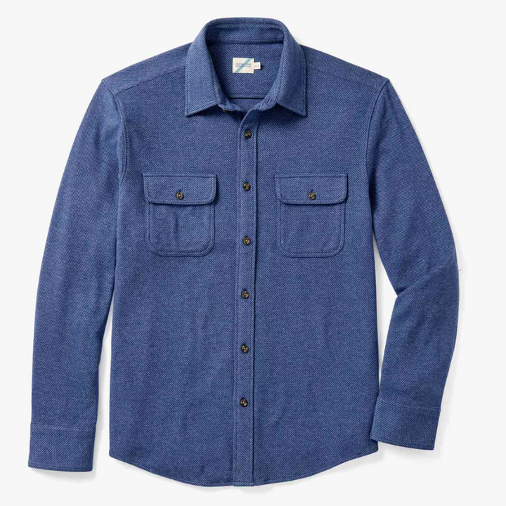 Fair Harbor The Dunewood Ultra Stretch Flannel - Navy Twill - Gabrielle's Biloxi