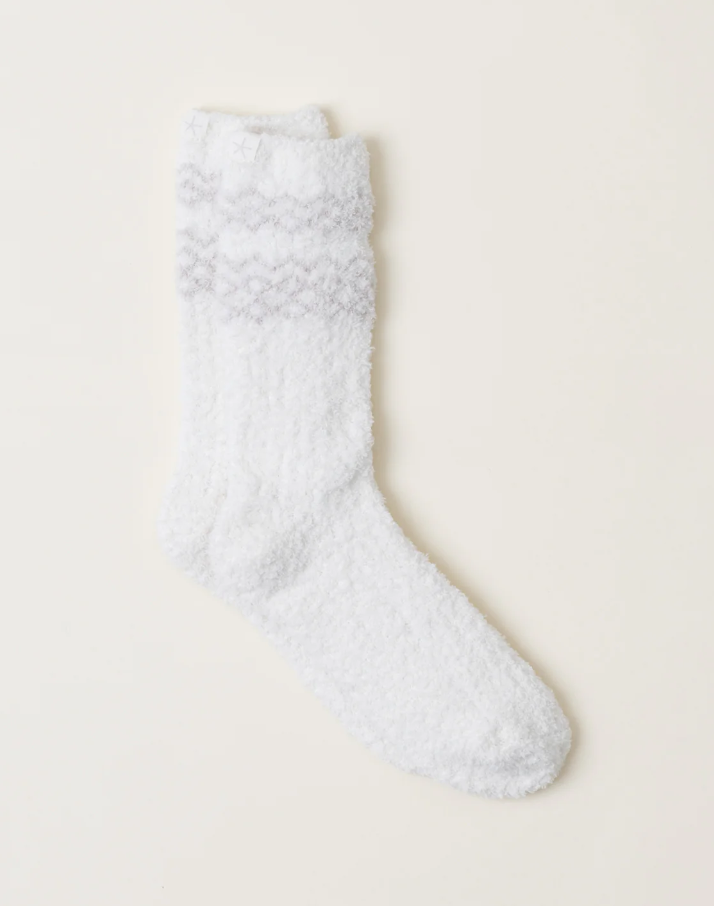 Barefoot Dreams Cozychic Nordic Socks - Stone & Cream - Gabrielle's Biloxi
