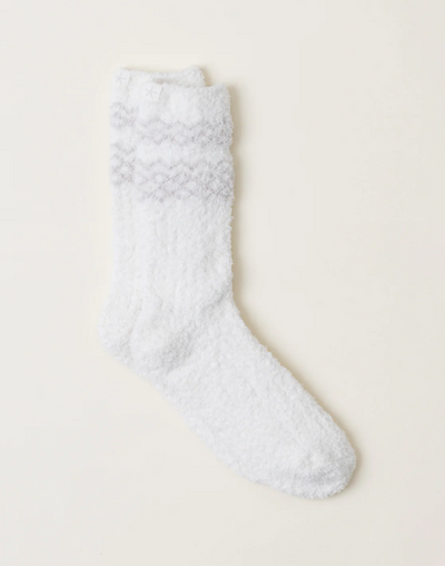 Barefoot Dreams Cozychic Nordic Socks - Stone & Cream - Gabrielle's Biloxi