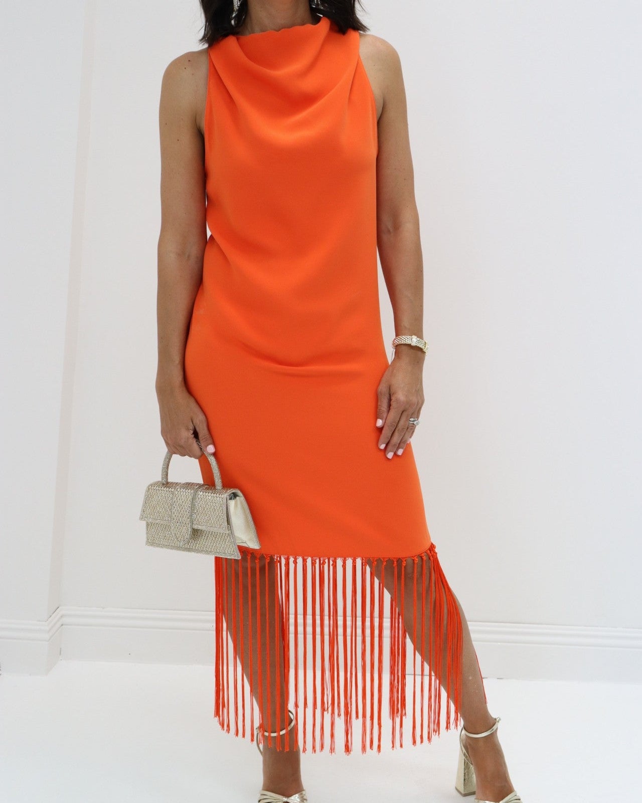 Amanda Uprichard Syd Midi Dress - Mandarin
