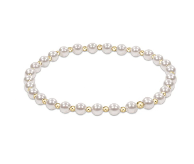 ENewton Gold Grateful Pattern 4mm Bead Bracelet - Pearl - Gabrielle's Biloxi