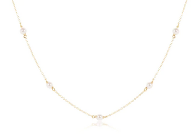 ENewton 15" Choker Simplicity Chain Gold - 4mm Pearl - Gabrielle's Biloxi