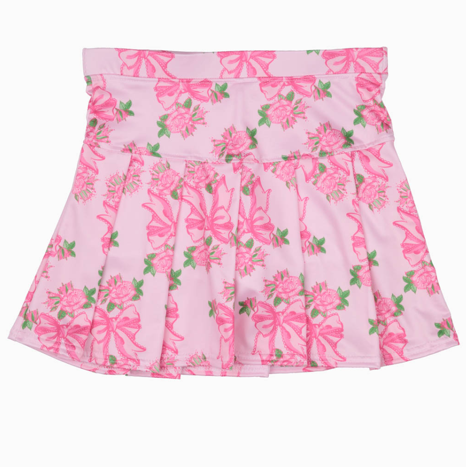 Girls Tennis Skirt - Pink Bows - Gabrielle's Biloxi