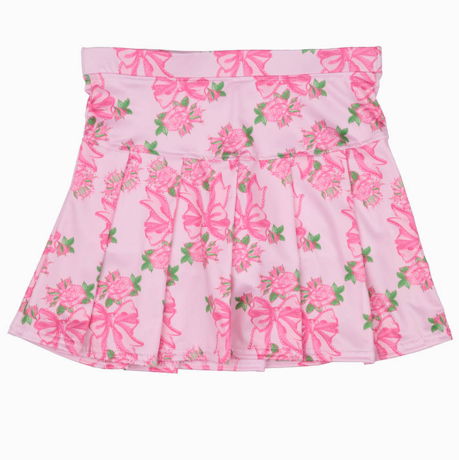 Girls Tennis Skirt - Pink Bows - Gabrielle's Biloxi