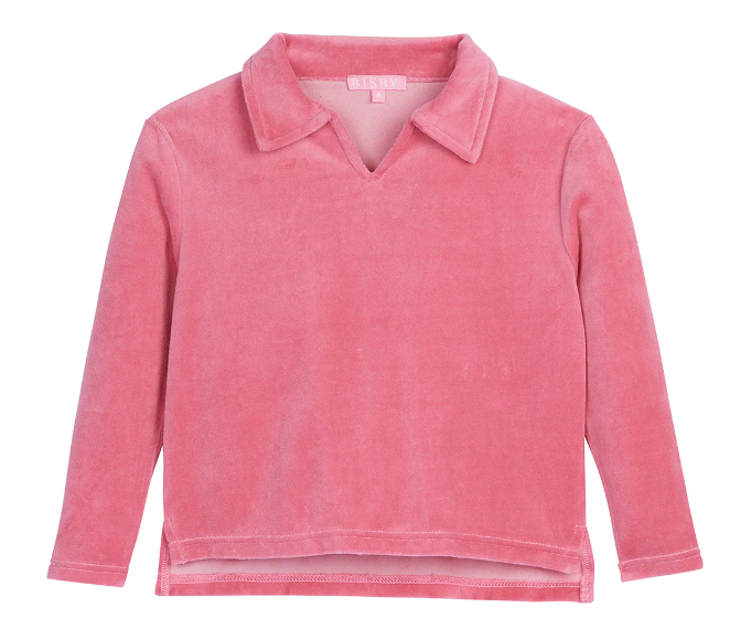 Bisby Polo Pullover - Rose Velour - Gabrielle's Biloxi
