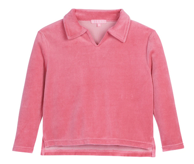 Bisby Polo Pullover - Rose Velour - Gabrielle's Biloxi