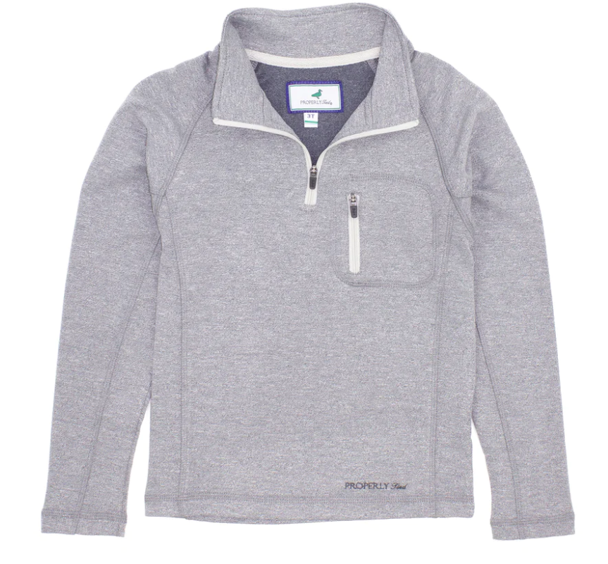 Properly Tied Boys Bay Pullover - Gravel - Gabrielle's Biloxi