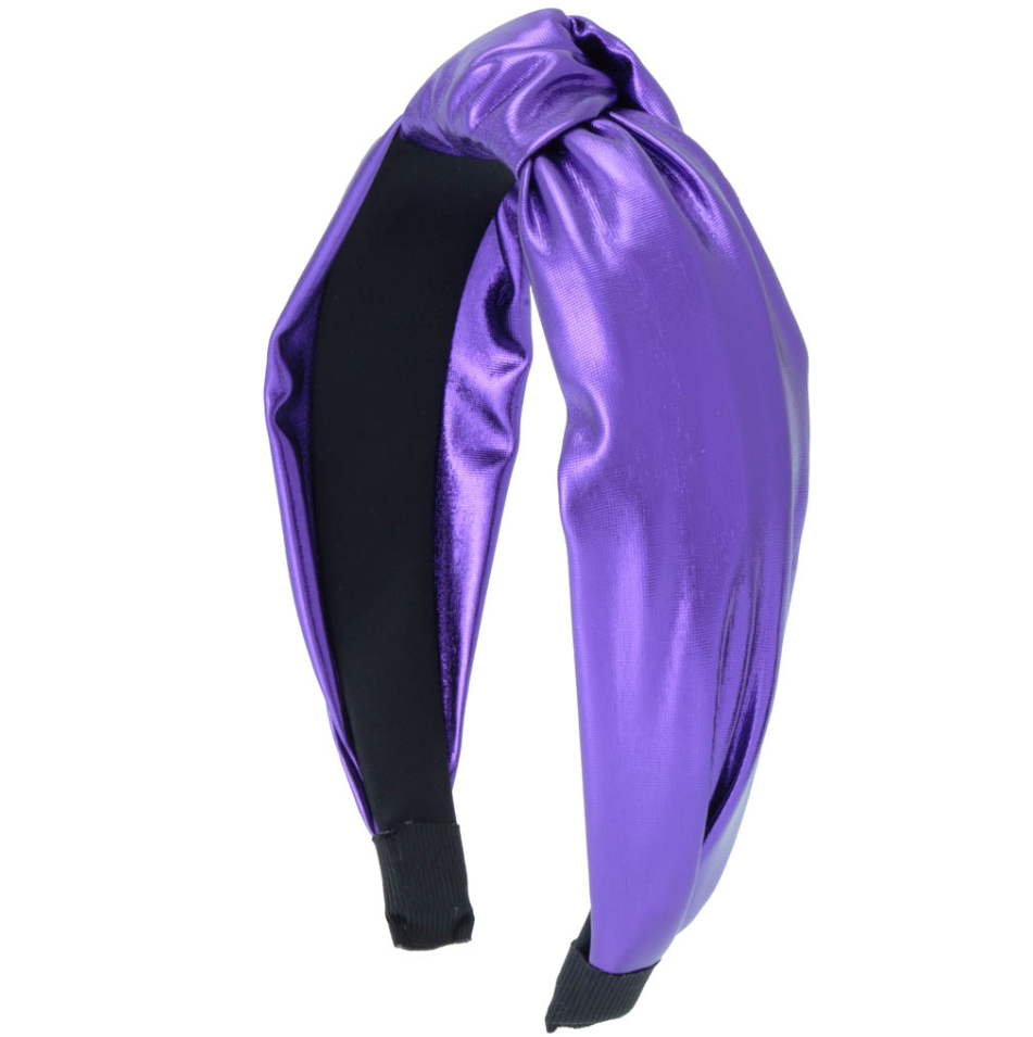 Girls Top Knot Headband - Purple Metallic - Gabrielle's Biloxi