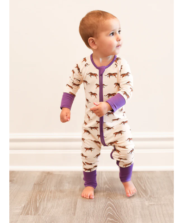 Purple Tiger Zipper Coverall - Gabrielle's Biloxi