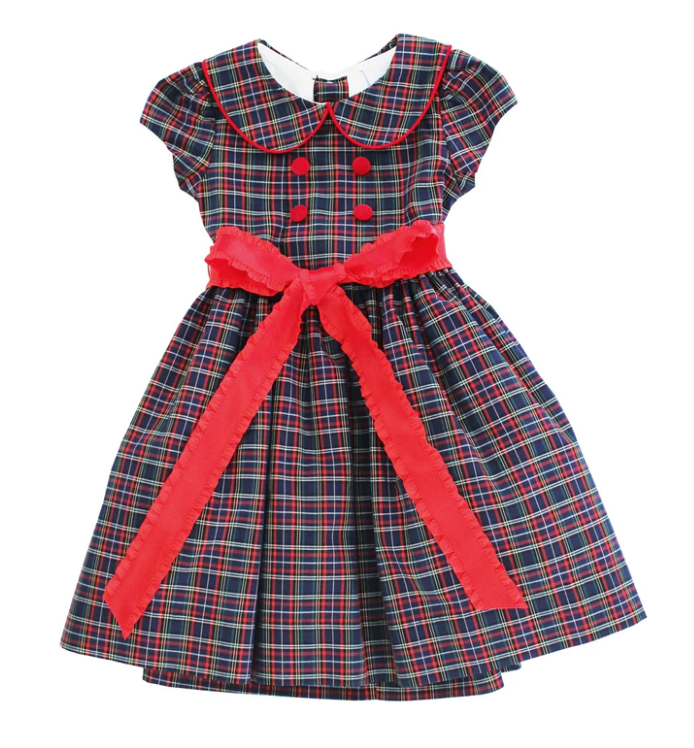 Bailey Boys Blue Spruce with Red Cord Dress - Gabrielle's Biloxi