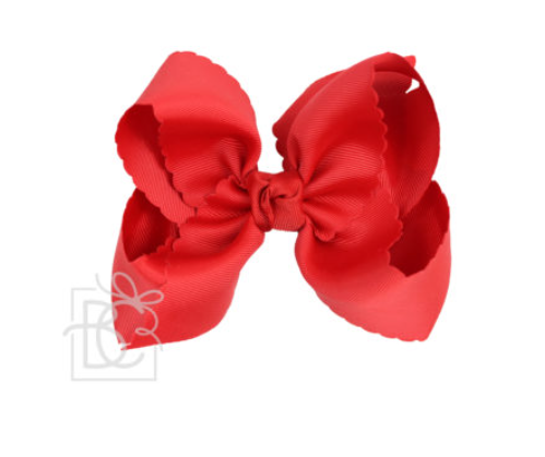 Red Scalloped Edge Bow - 5.5" Extra Large w/ 2.25" Ribbon - Gabrielle's Biloxi
