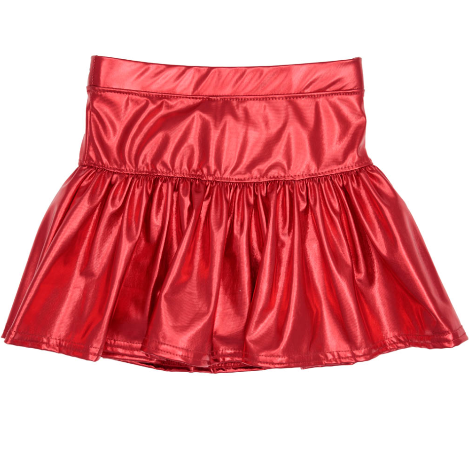 Kids Metallic Gathered Skort - Red - Gabrielle's Biloxi