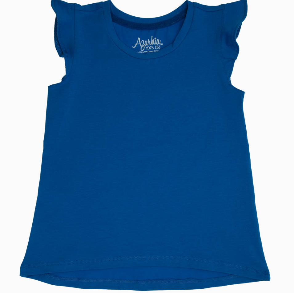 Girls Ruffle Shirt - Royal - Gabrielle's Biloxi