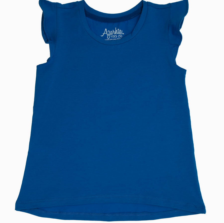 Girls Ruffle Shirt - Royal - Gabrielle's Biloxi