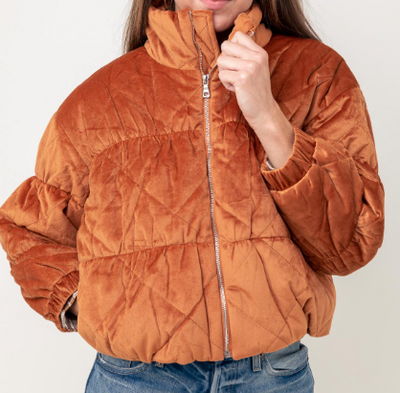 Quilted Coat Rust - Gabrielle's Biloxi