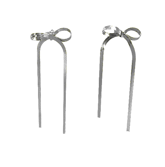 Bow Earrings - Silver - Gabrielle's Biloxi