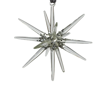 Glass 3D Snowflake Ornament - Silver 6" - Gabrielle's Biloxi