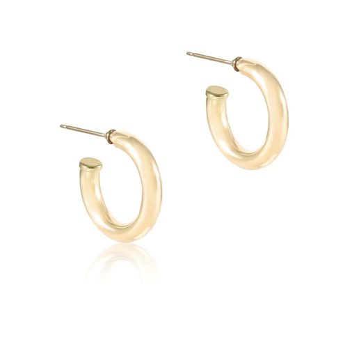 ENewton Round Gold 1" Post Hoop 4mm - Smooth - Gabrielle's Biloxi