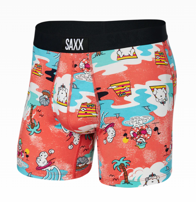 SAXX ULTRA Boxer Brief Fly - Snow Days Hot Coral - Gabrielle's Biloxi