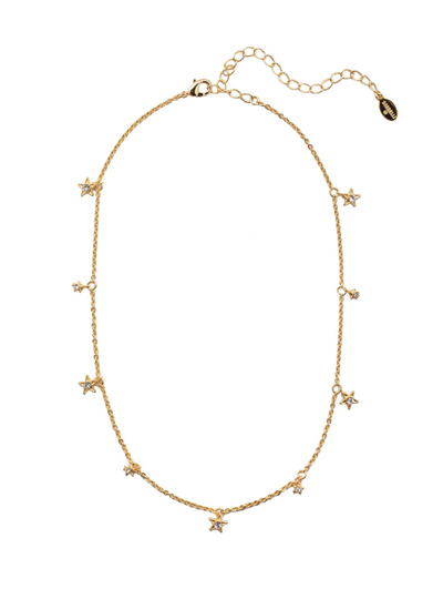 Sorrelli Asteria Tennis Necklace - Bright Gold Crystal - Gabrielle's Biloxi