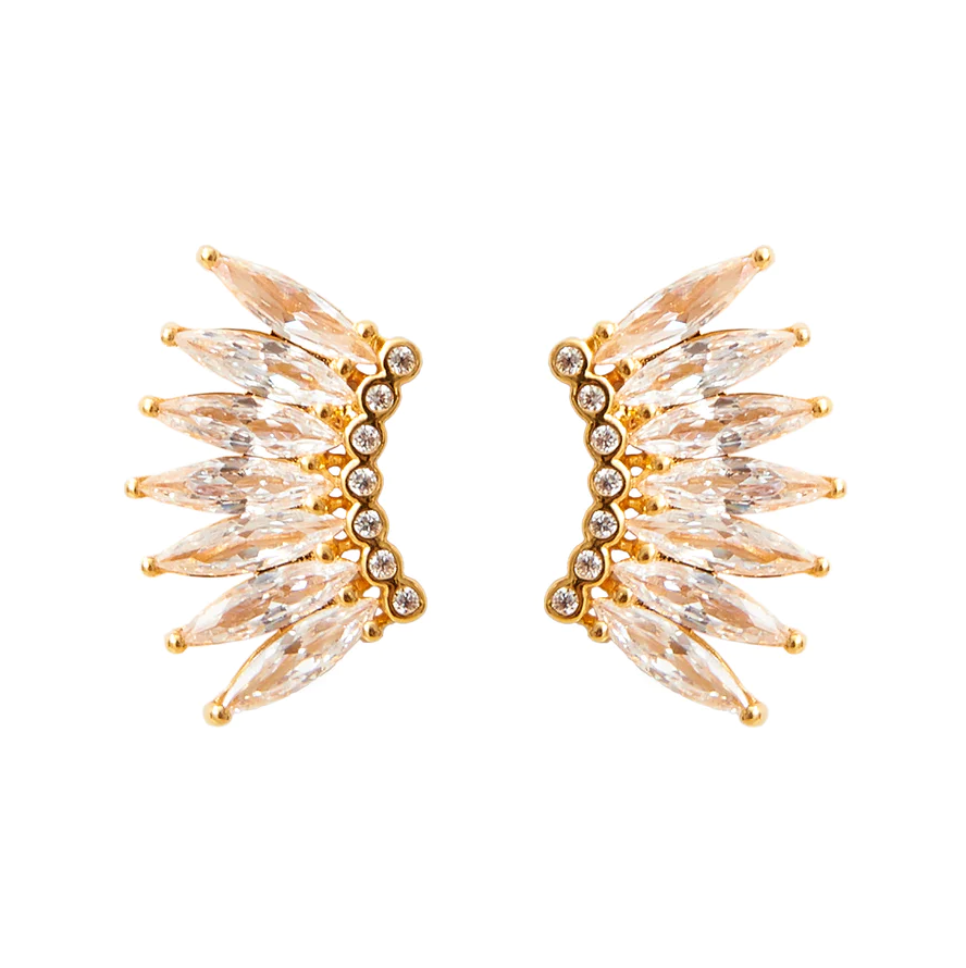 Mignonne Gavigan Petite Crystal Madeline Studs - Gold Clear - Gabrielle's Biloxi
