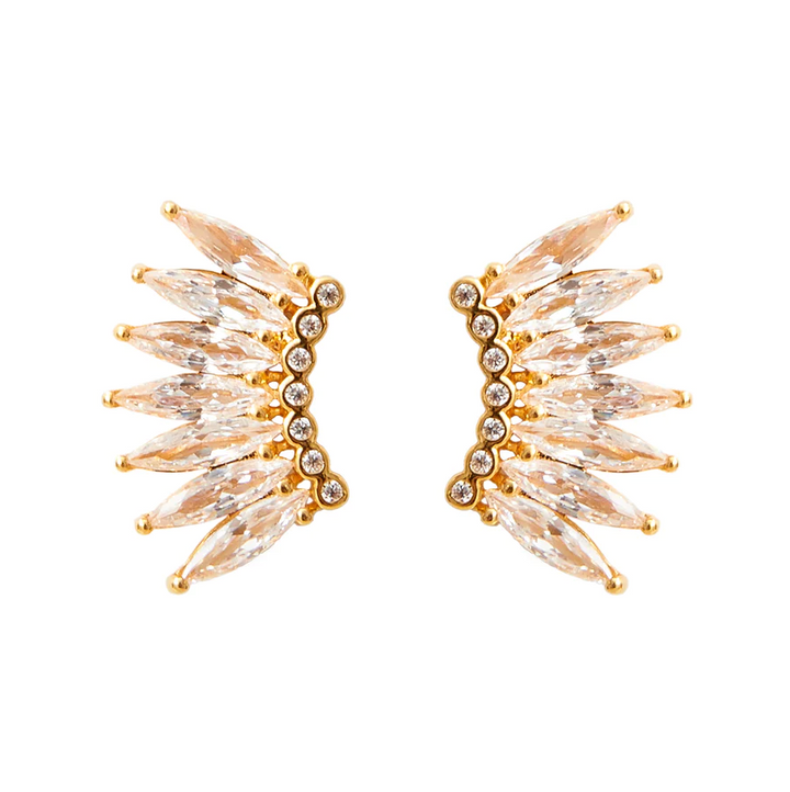 Mignonne Gavigan Petite Crystal Madeline Studs - Gold Clear - Gabrielle's Biloxi