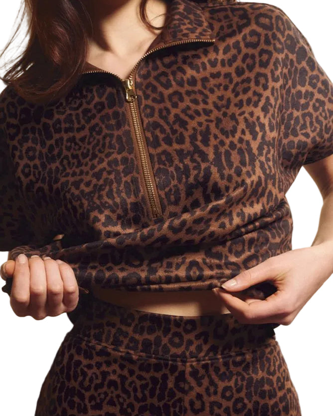 Knitted Sleeveless Sweater - Leopard Brown