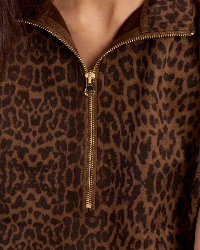 Knitted Sleeveless Sweater - Leopard Brown