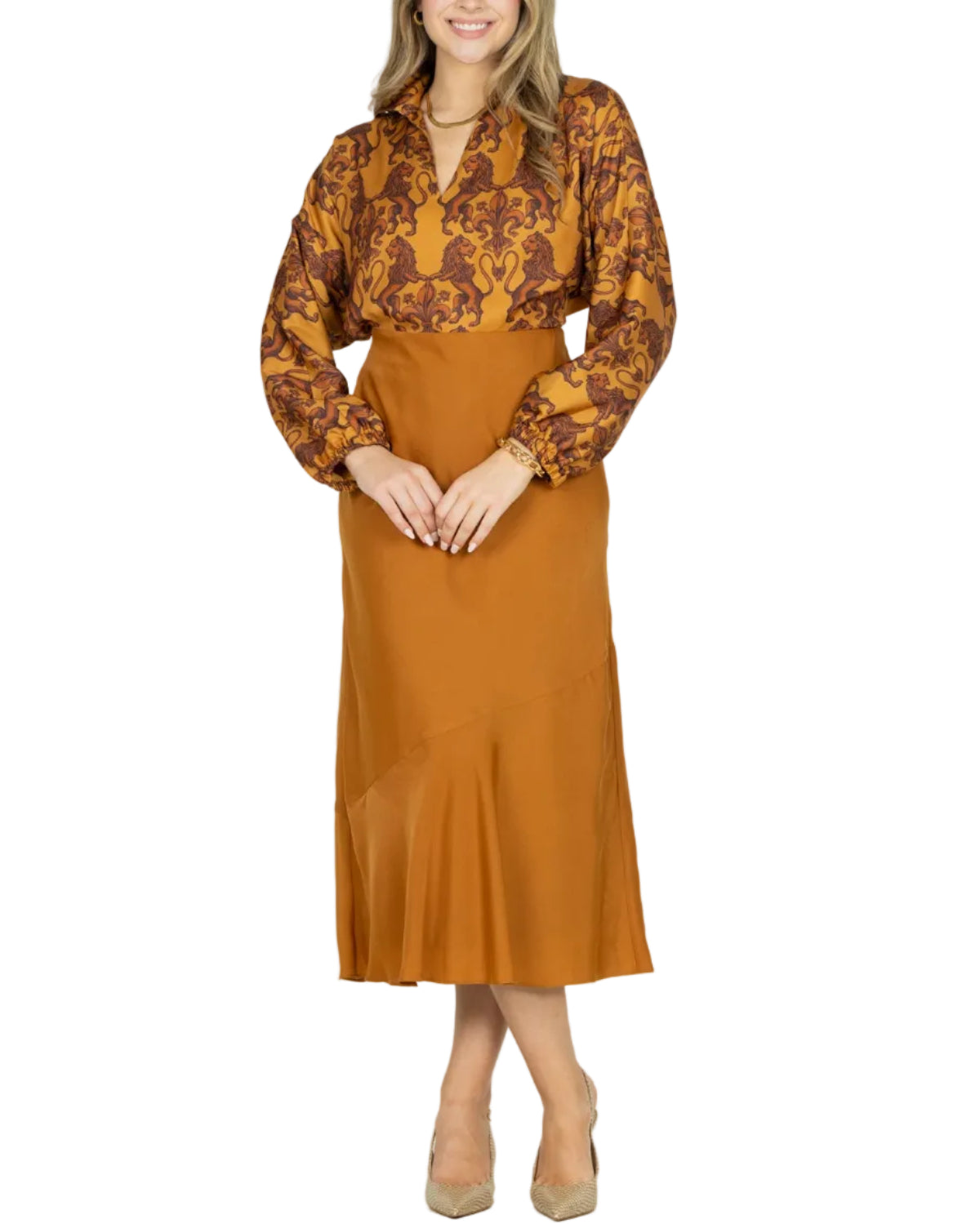 Bias Midi Skirt - Pecan