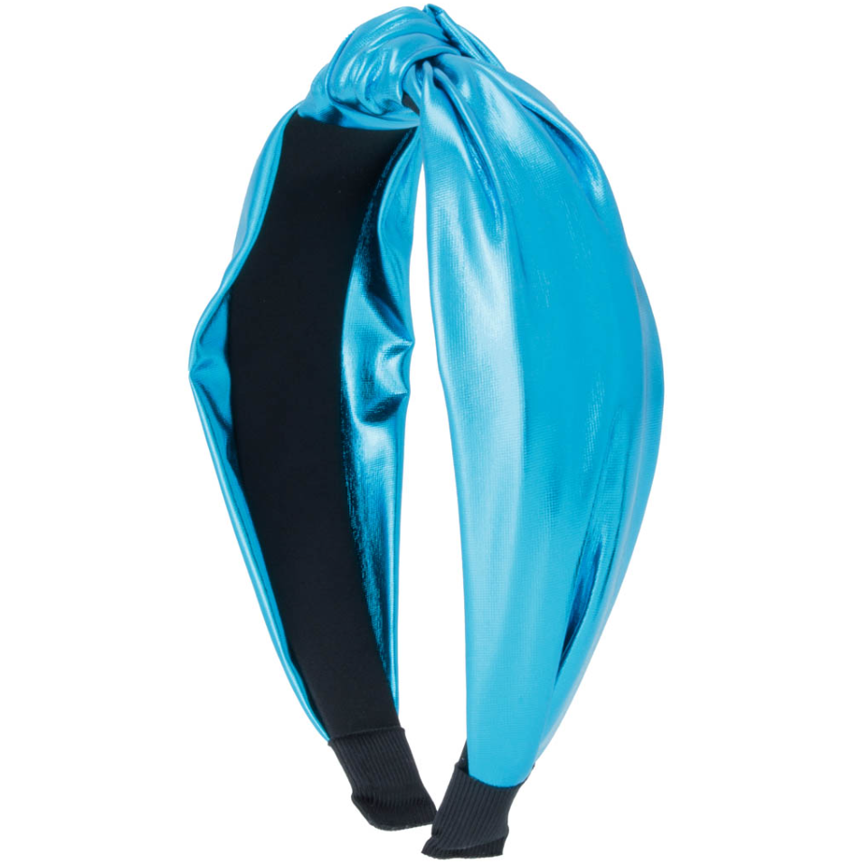 Girls Top Knot Headband - Turquoise Metallic - Gabrielle's Biloxi