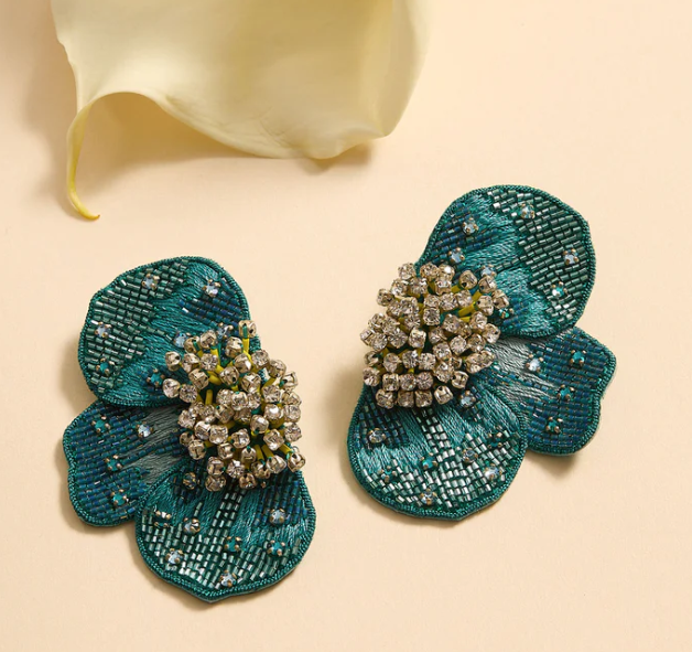 Mignonne Gavigan Gertie Flower Studs - Turquoise - Gabrielle's Biloxi