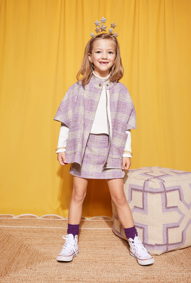 Bisby Cape Top - Lilac Tweed - Gabrielle's Biloxi