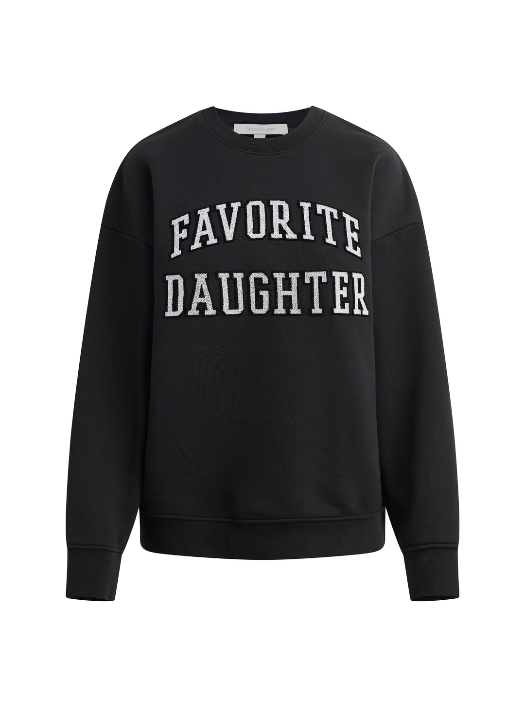 Favorite Daughter The Collegiate Embroidery Sweatshirt - Black / Velvet White - Gabrielle's Biloxi