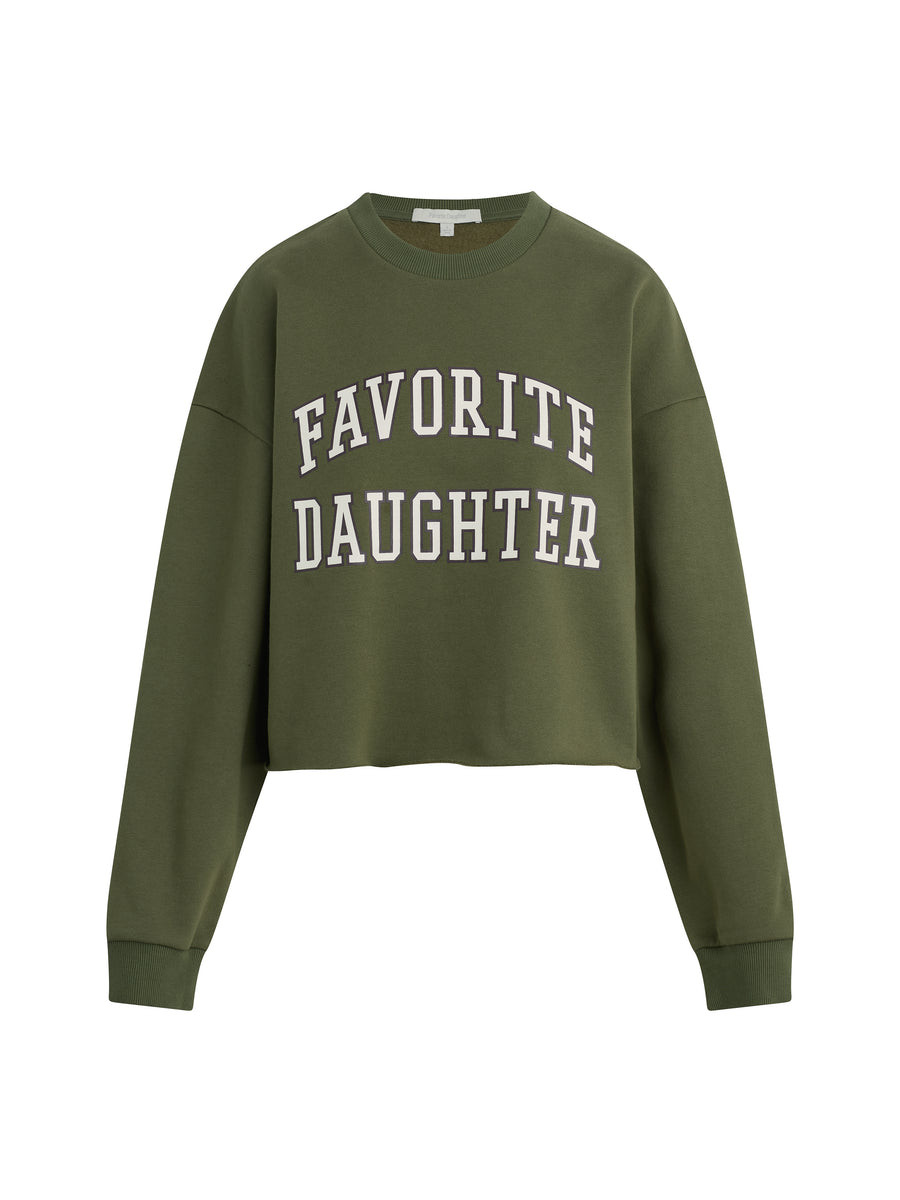 Favorite Daughter Cropped Collegiate Sweatshirt - Smoketree/Gardenia - Gabrielle's Biloxi