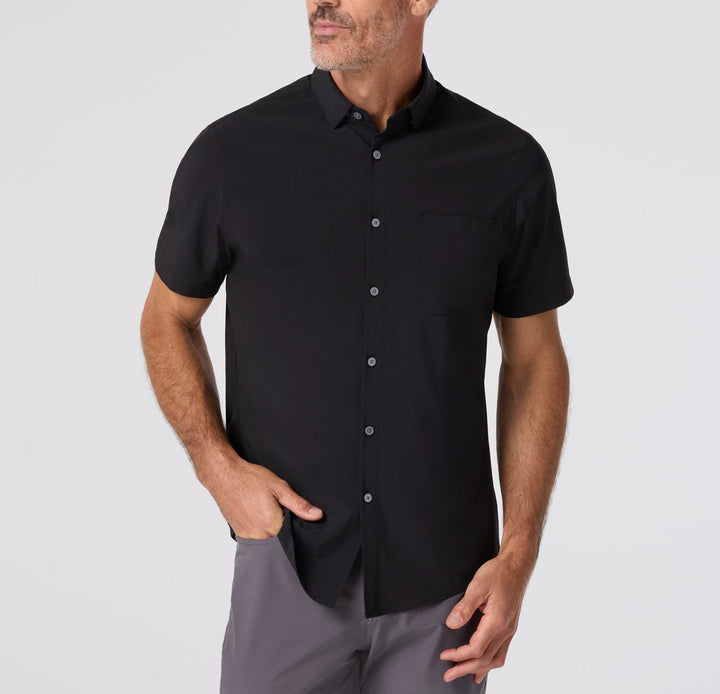 Mizzen+Main Leeward	SS Dress Shirt - Solid Black - Gabrielle's Biloxi