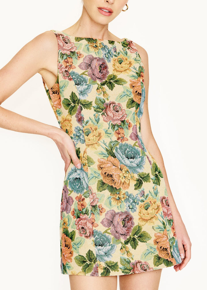 Line and Dot Cambria Mini Dress - Cream Multi