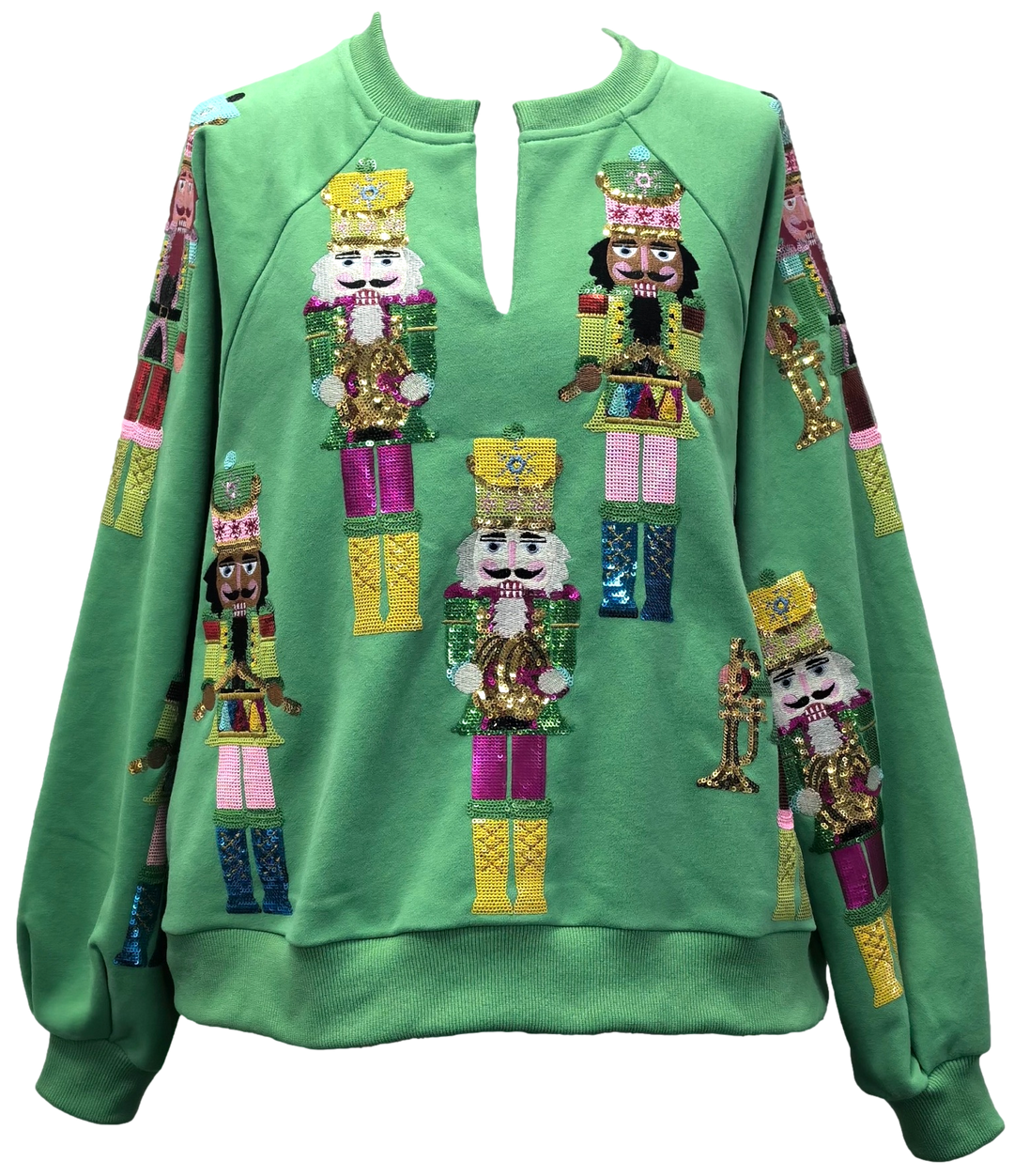 Queen of Sparkles Nutcracker Band Sweatshirt - Green - Gabrielle's Biloxi