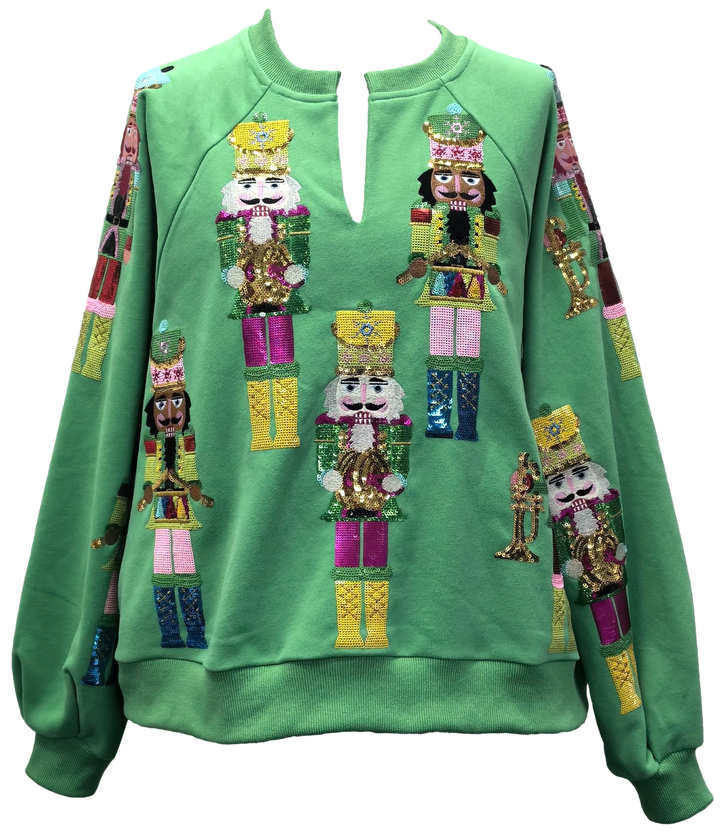 Queen of Sparkles Nutcracker Band Sweatshirt - Green - Gabrielle's Biloxi
