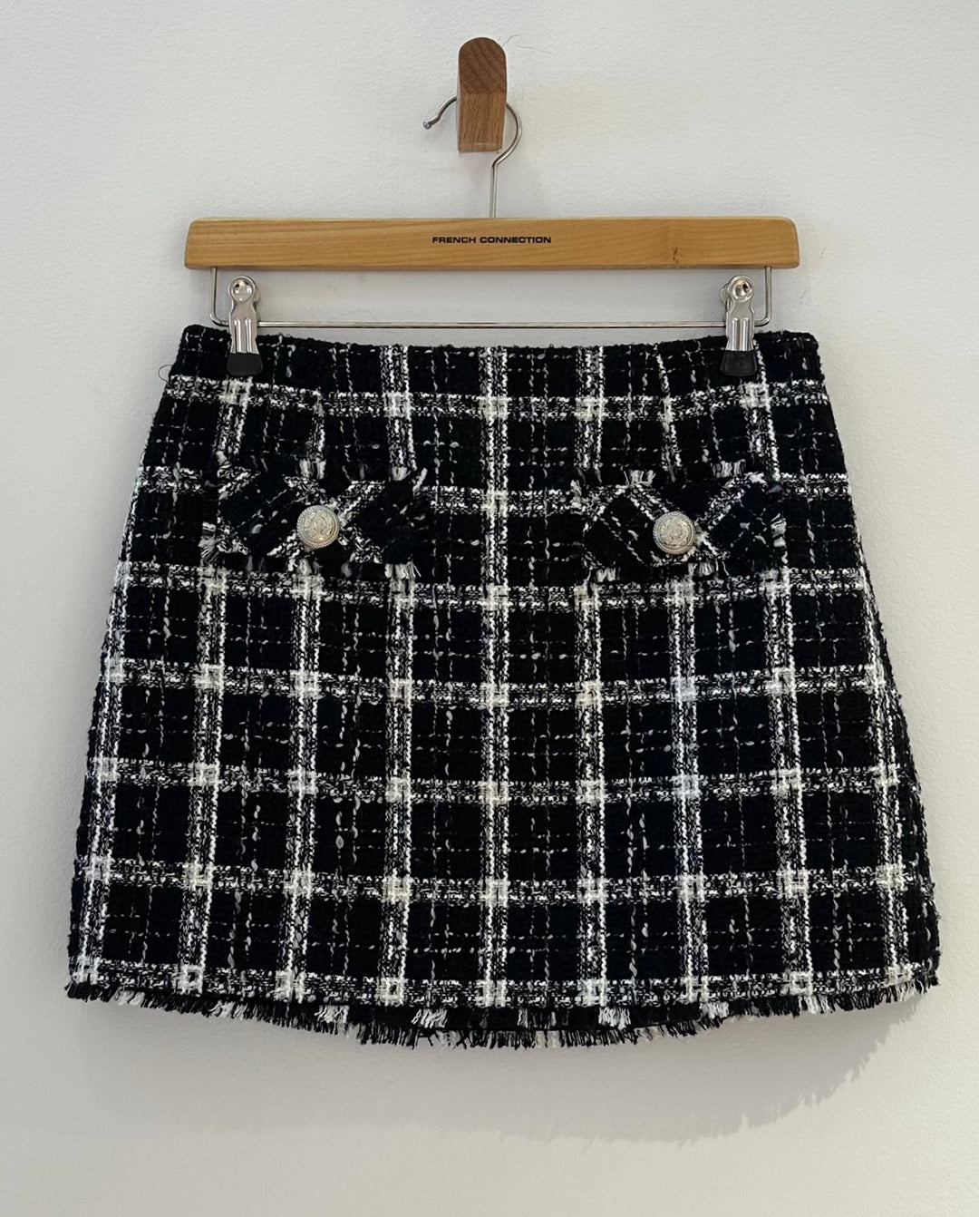 French Connection Windowpane Tweed Mini Skirt - Gabrielle's Biloxi