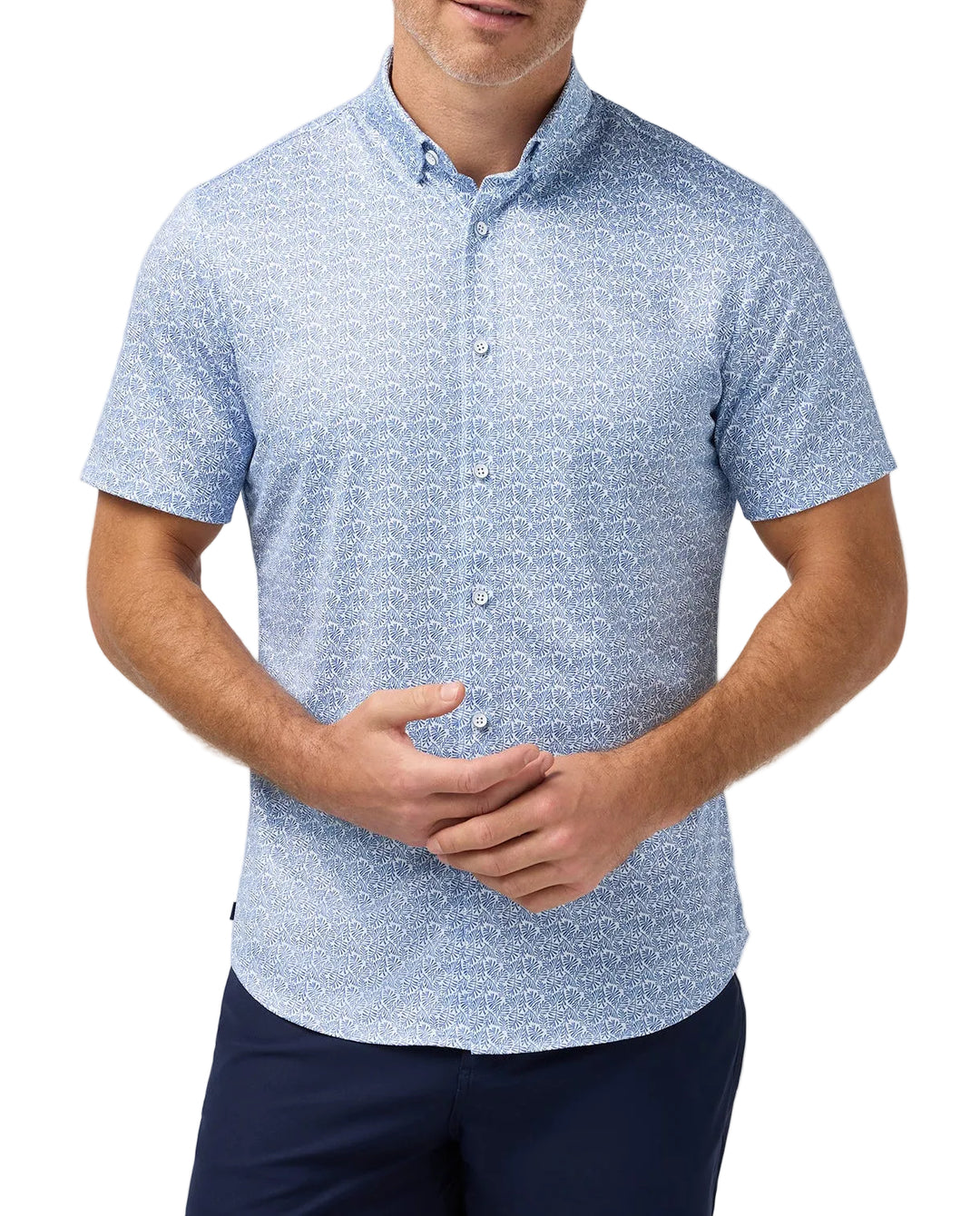 Mizzen+Main Halyard SS Dress Shirt - Coastal Fjord Textured Palm Print - Gabrielle's Biloxi