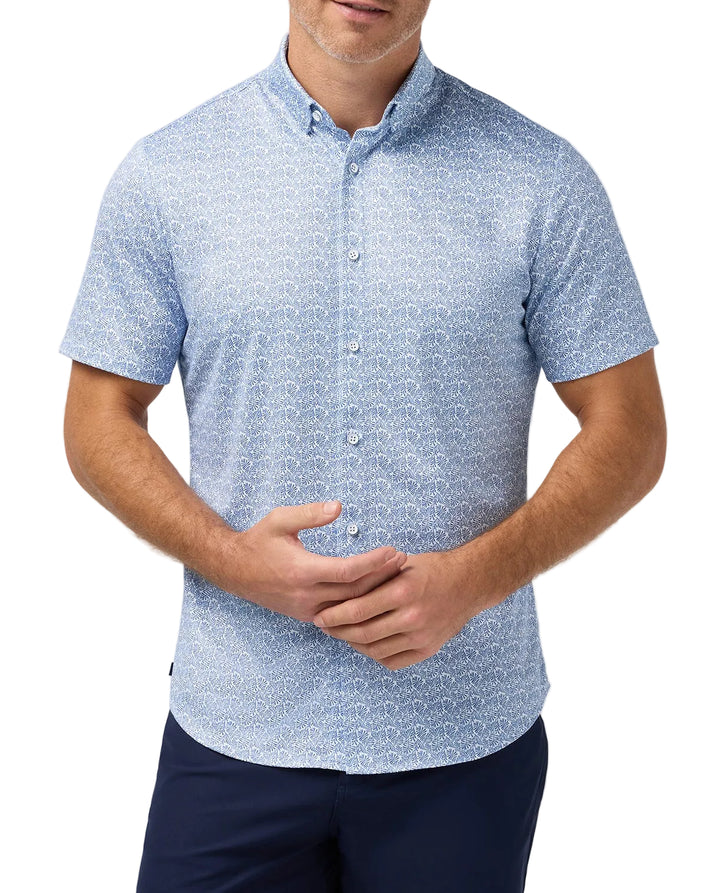 Mizzen+Main Halyard SS Dress Shirt - Coastal Fjord Textured Palm Print - Gabrielle's Biloxi