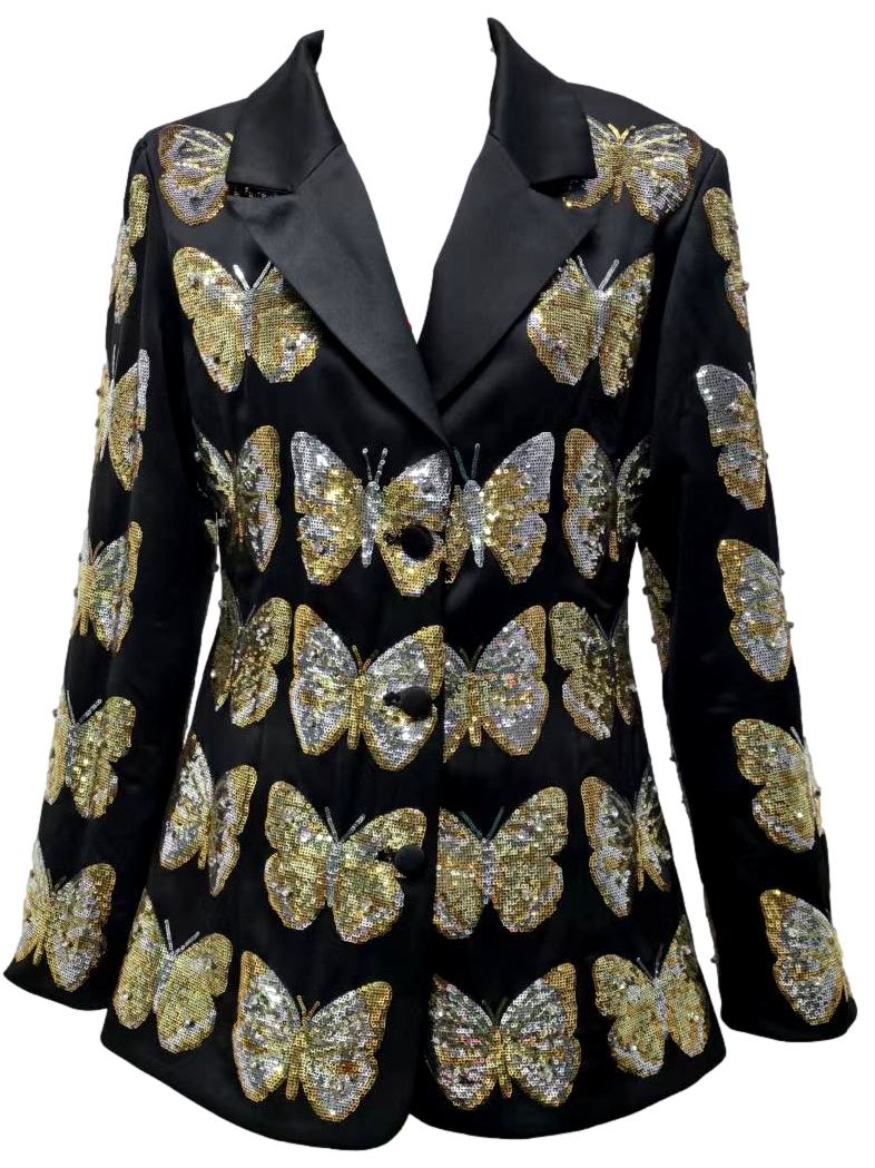 Queen of Sparkles Sequin Butterfly Blazer - Gabrielle's Biloxi