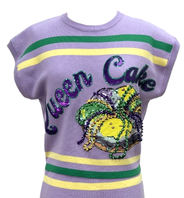 Queen of Sparkles Queen Cake Striped Top - Gabrielle's Biloxi