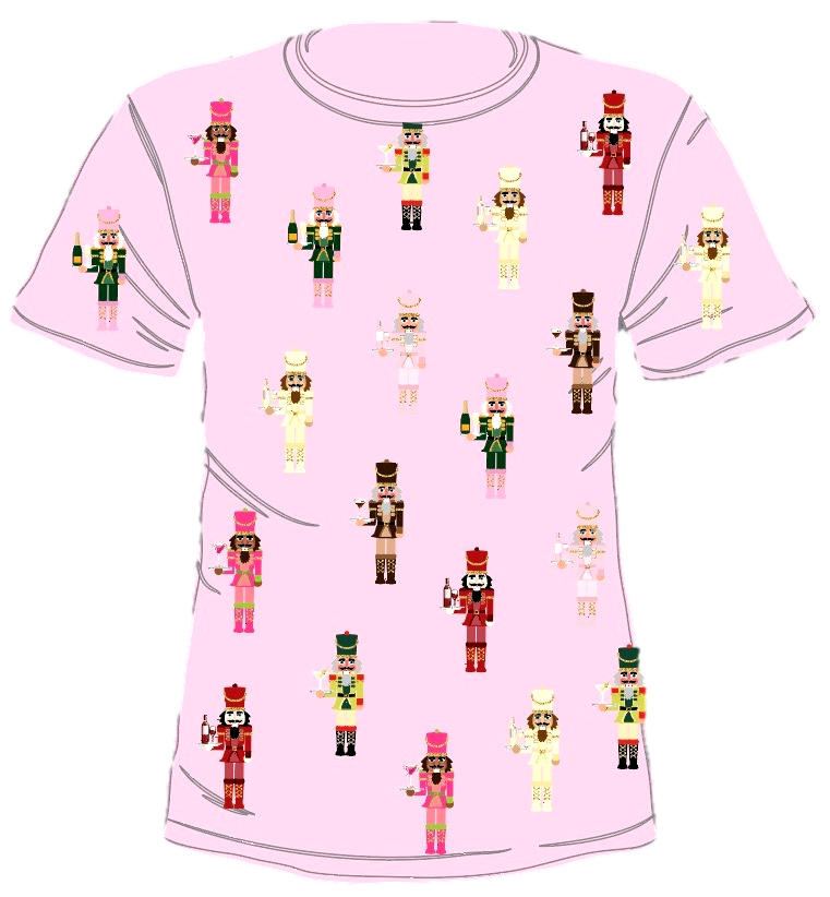 Queen of Sparkles Cocktail Nutcracker Tee - Pink - Gabrielle's Biloxi