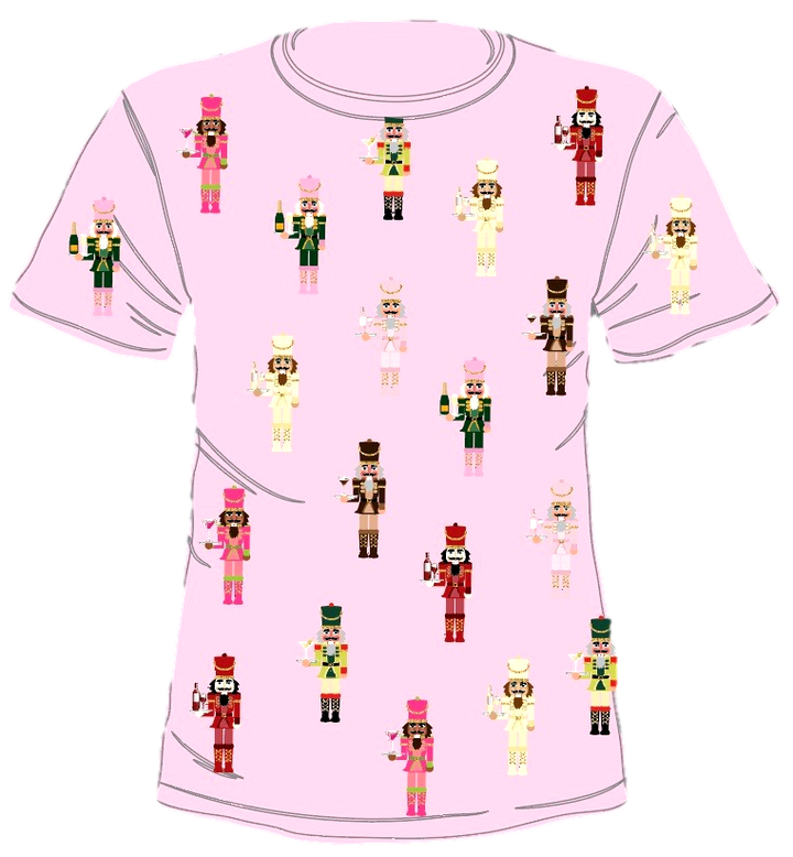 Queen of Sparkles Cocktail Nutcracker Tee - Pink - Gabrielle's Biloxi